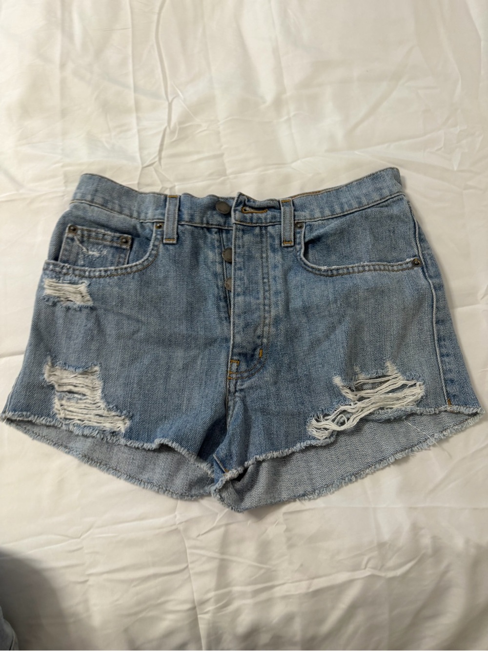 Carmar Light Wash Distressed Denim Shorts